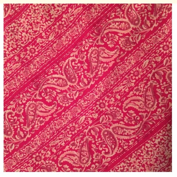 Ann Taylor Silk Lined Skirt Coral lavender highlights - Picture 2 of 6